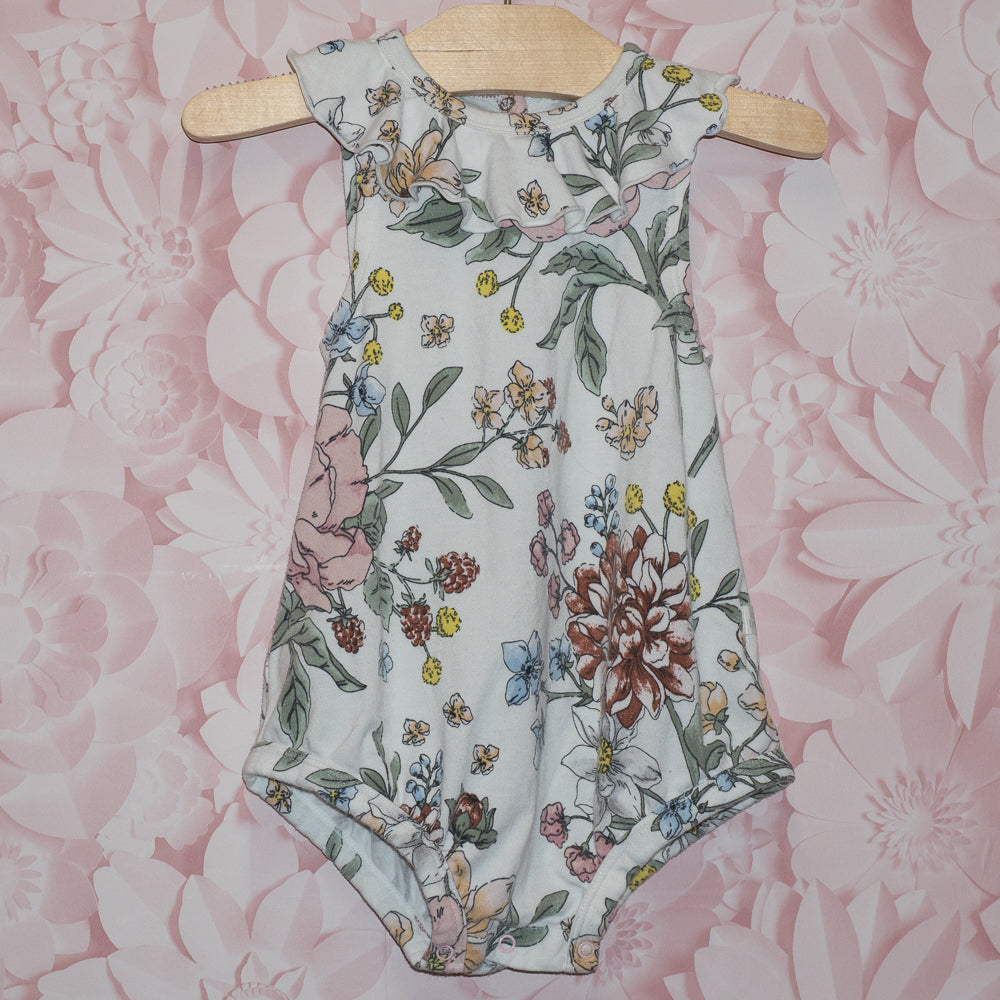 Ruffled Floral Onesie Size 12-18m