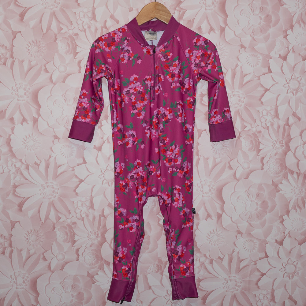 Pink Floral Full-Coverage Swimsuit Size 2T