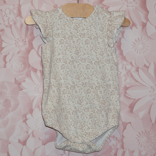 Beige Ruffled Onesie Size 12-18m