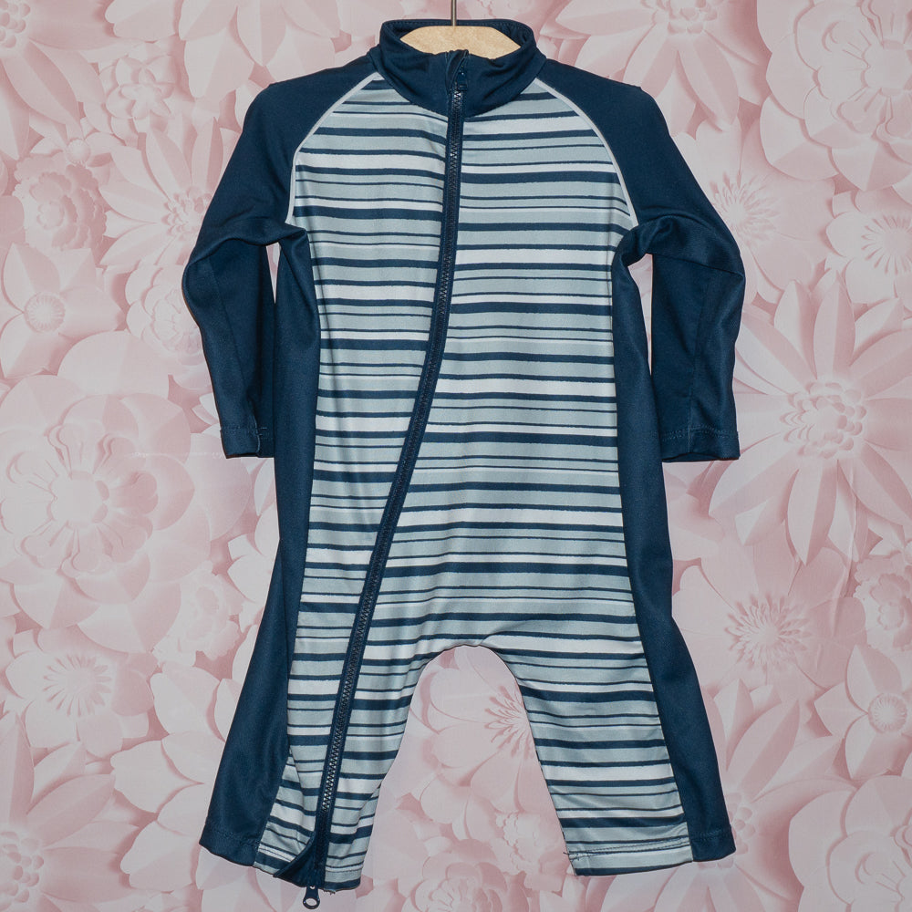 Striped Full-Coverage Swimsuit Size 0-6m