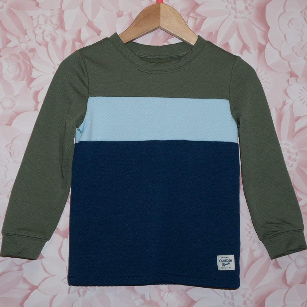 Green Colourblock Shirt Size 4T