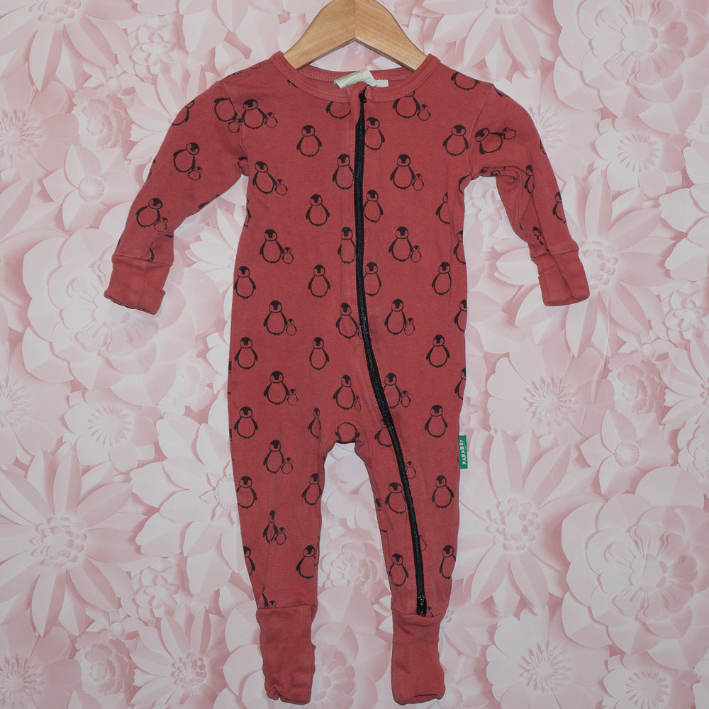 Penguin Long Sleeve Romper Size 6-12m