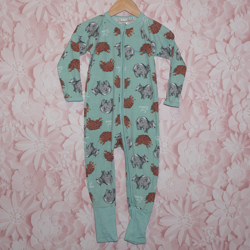 Wombat & Echidna Bonds Wondersuit Size 18-24m