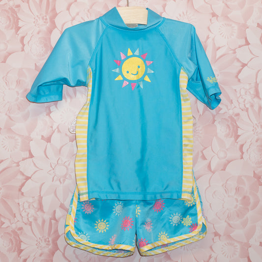 Sunshine Swim Shorts & Rashguard Swimsuit Size 7
