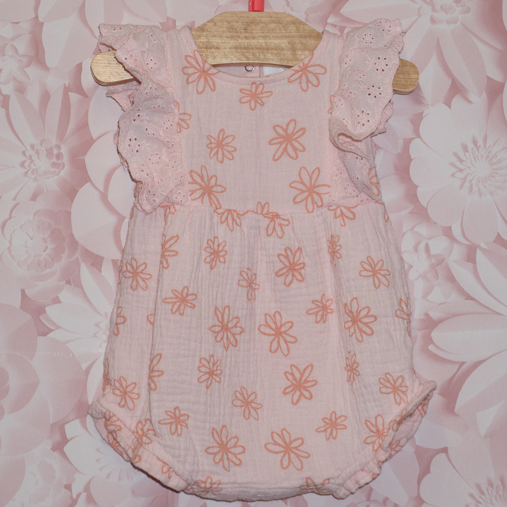 Floral Muslin Romper Size 3-6m
