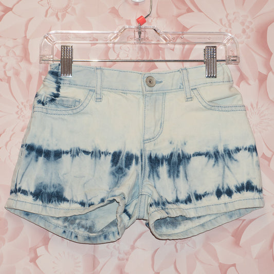 Acid Wash Tie Dye Denim Shorts Size 6x/7