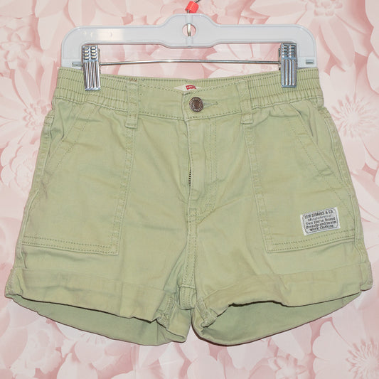 Green Canvas Shorts Size 8