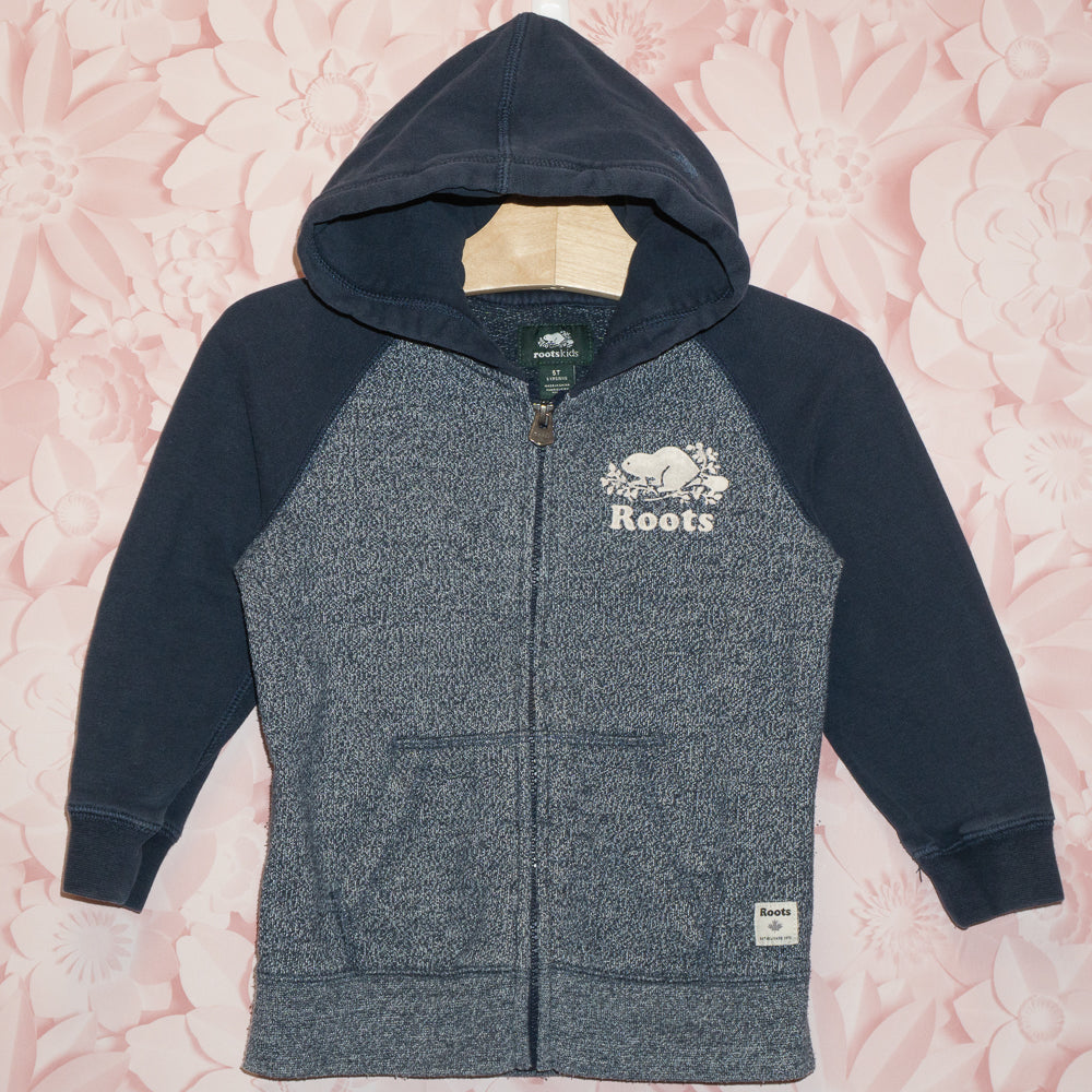 Navy Roots Zip Hoodie Size 5T