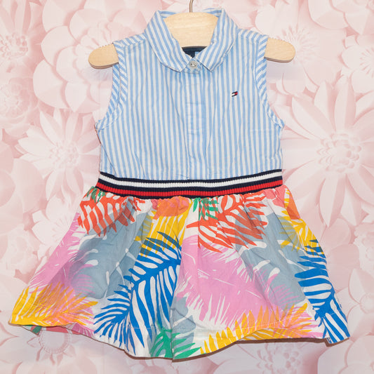 Stripes and Leaves Dress Size 12m