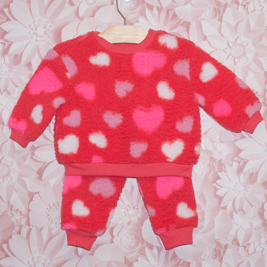 Fuzzy Heart Set Size 6-12m