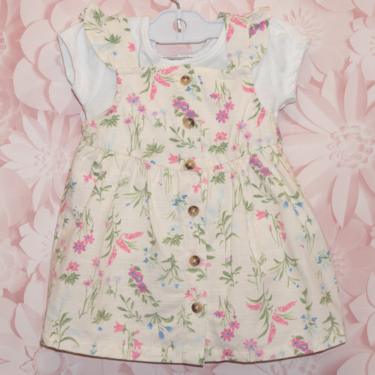 3 Piece Floral Dress Set Size 3-6m