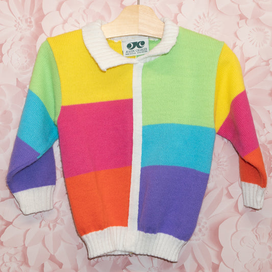 Vintage Colourblock Sweater Size 3T (estimated)