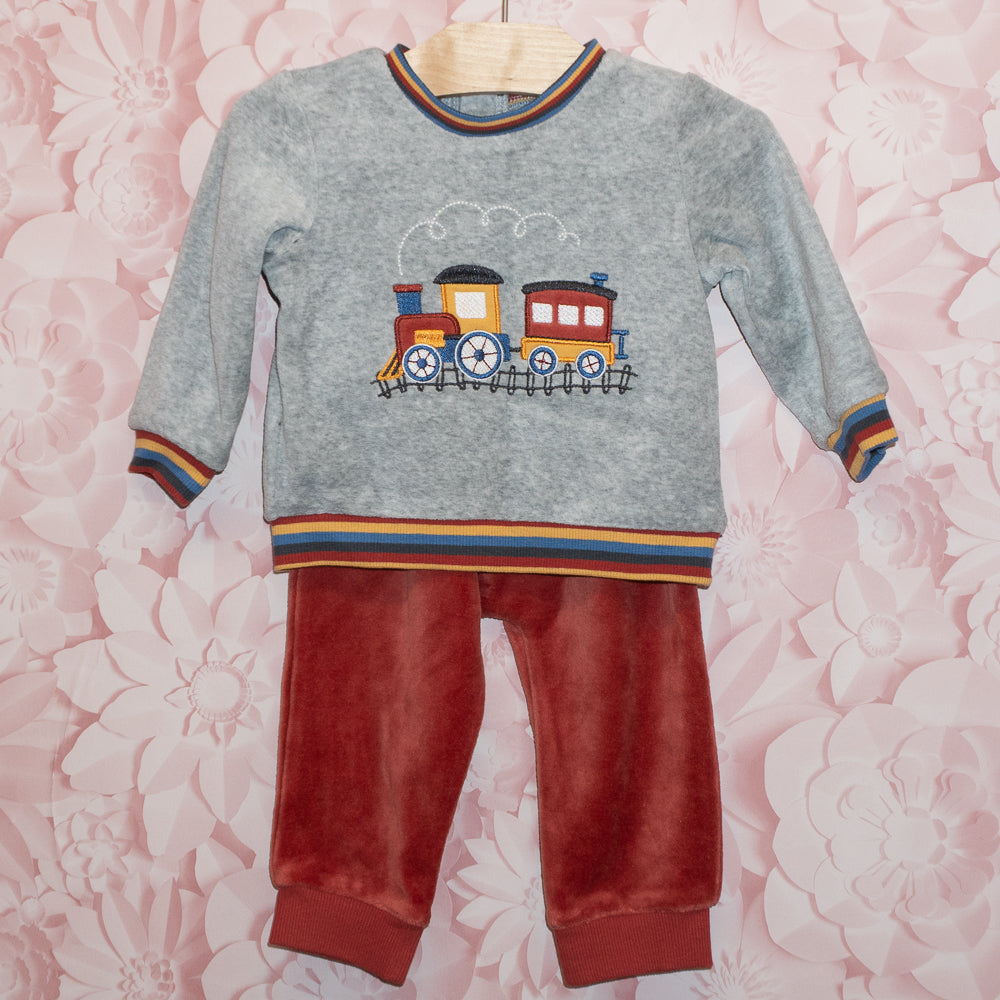 Velour Train Suit Size 12m