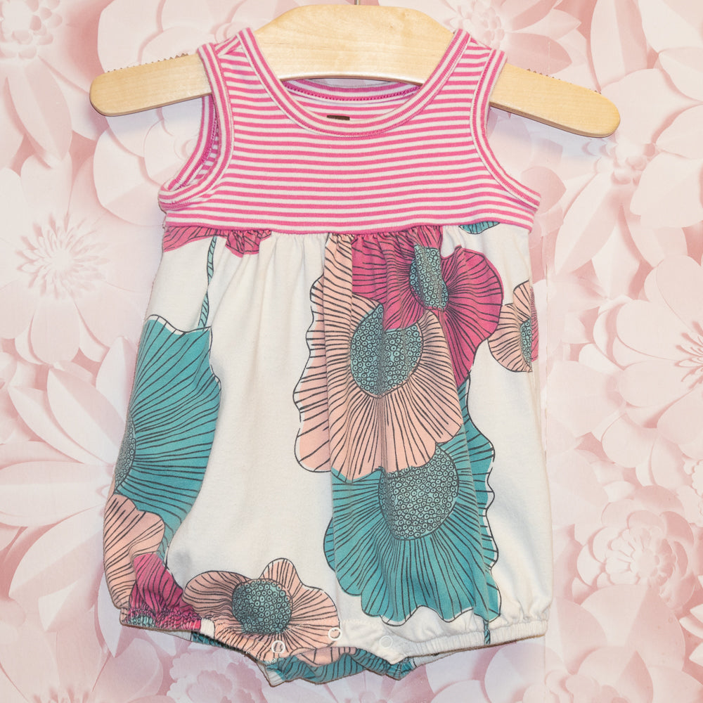 Stripe & Flower Romper Size 3-6m