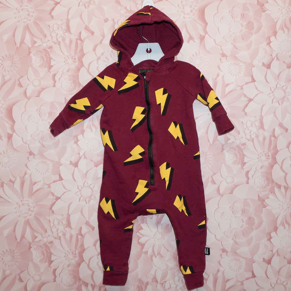 Lightning Bolt Hooded Romper Size 6-12m
