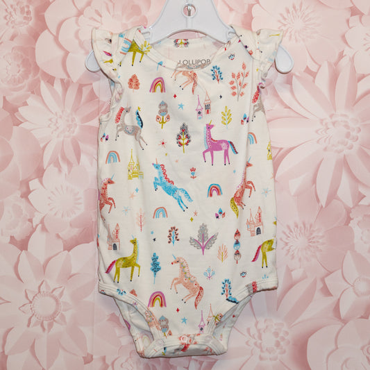 Unicorn Ruffled Onesie Size 6-12m