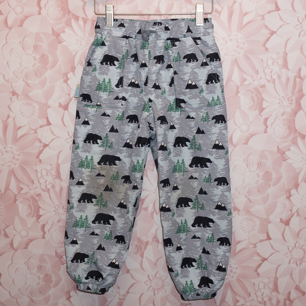 Bear Print Fleece-Lined Splash Pants Size 4T