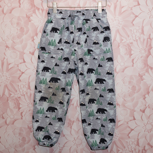 Bear Print Fleece-Lined Splash Pants Size 4T
