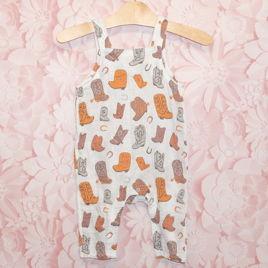 Cowboy Boot Overalls Size 6-12m