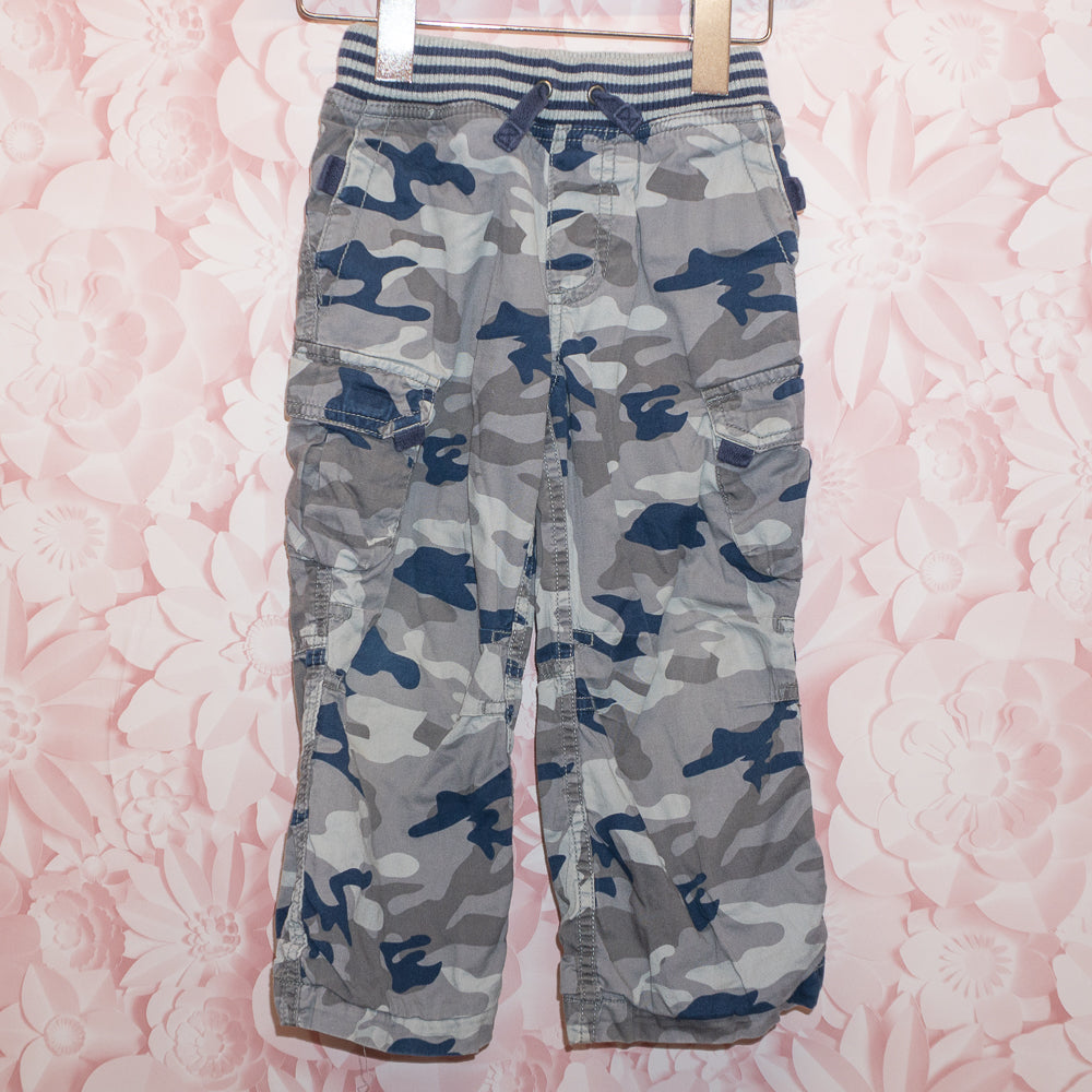Lined Gray Camo Pants Size 3-4