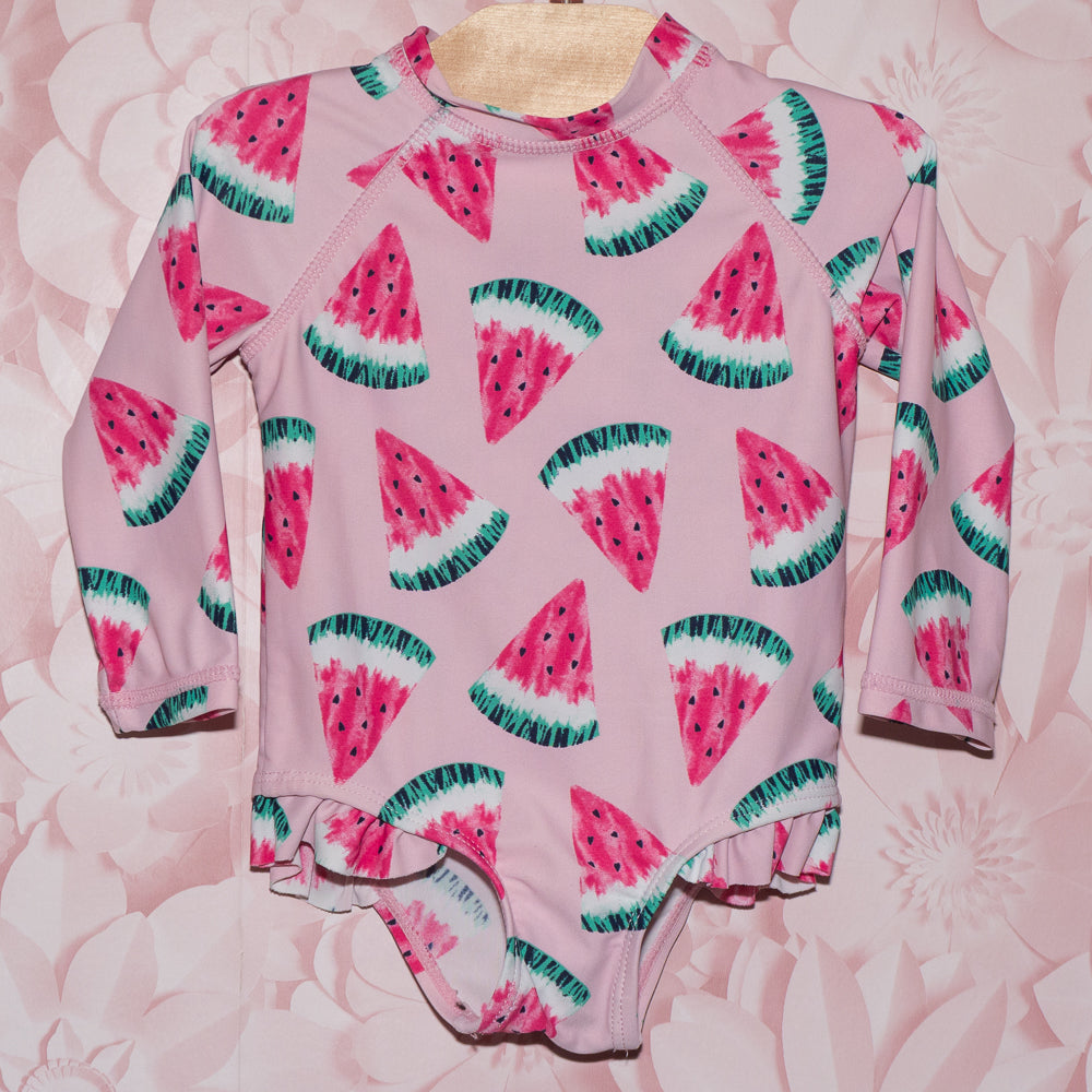Watermelon Rashguard Swimsuit Size 6-12m