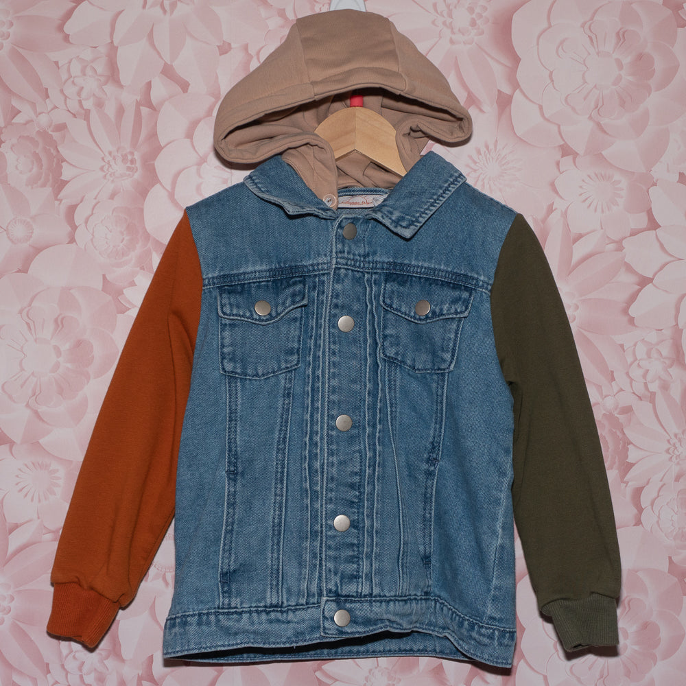 Denim Jacket Hoodie Size 5/6