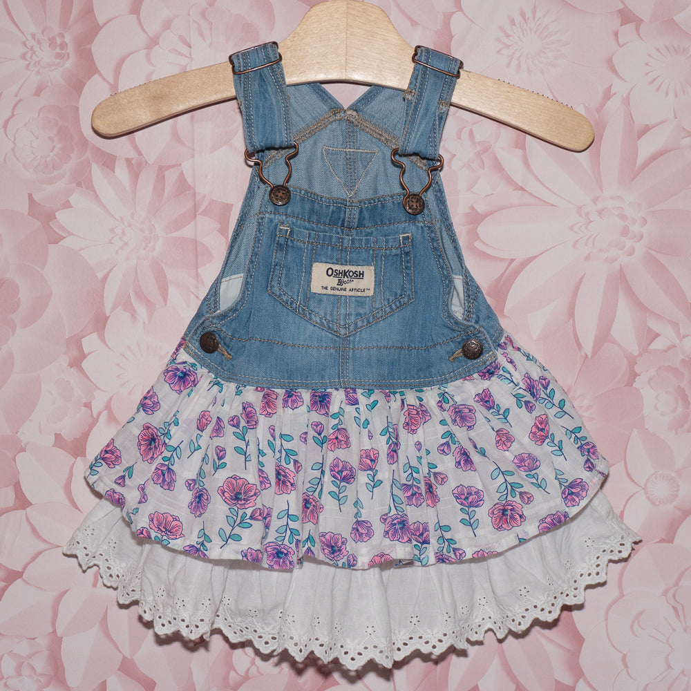 Floral Overall Dress Size 6m