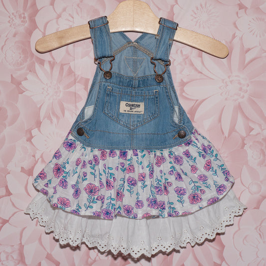 Floral Overall Dress Size 6m