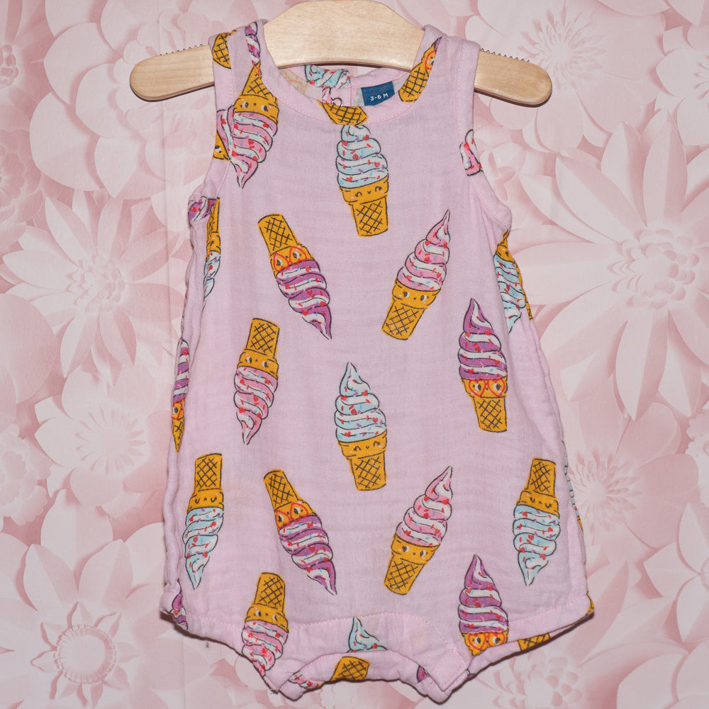 Ice Cream Shortie Romper Size 3-6m
