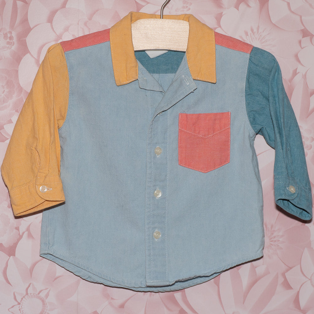 Vintage Gap Colourblock Shirt Size 6-12m