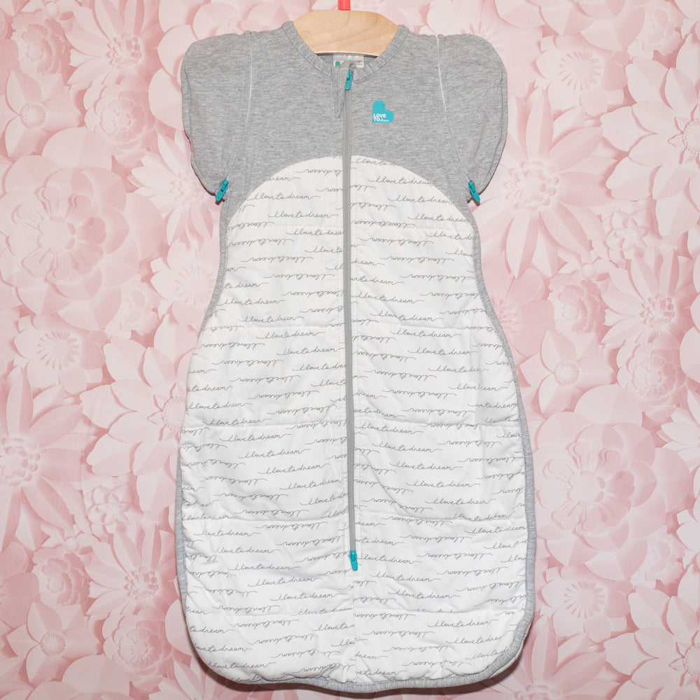 Gray & Writing 2.5 TOG Sleep Sack Size 3-6m