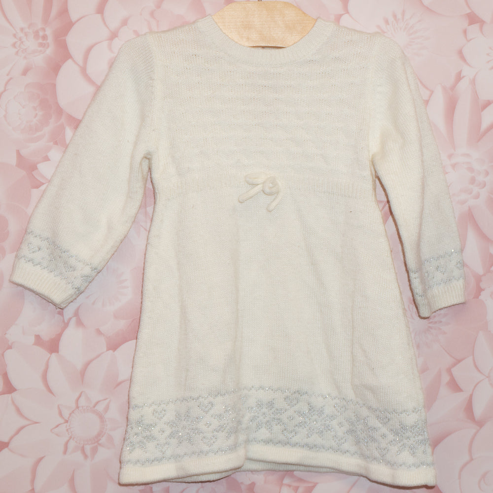 Winter White Knit Dress Size 6-12m