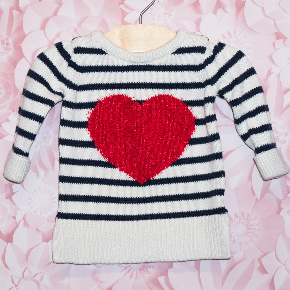 Heart & Stripe Sweater Size 12-18m