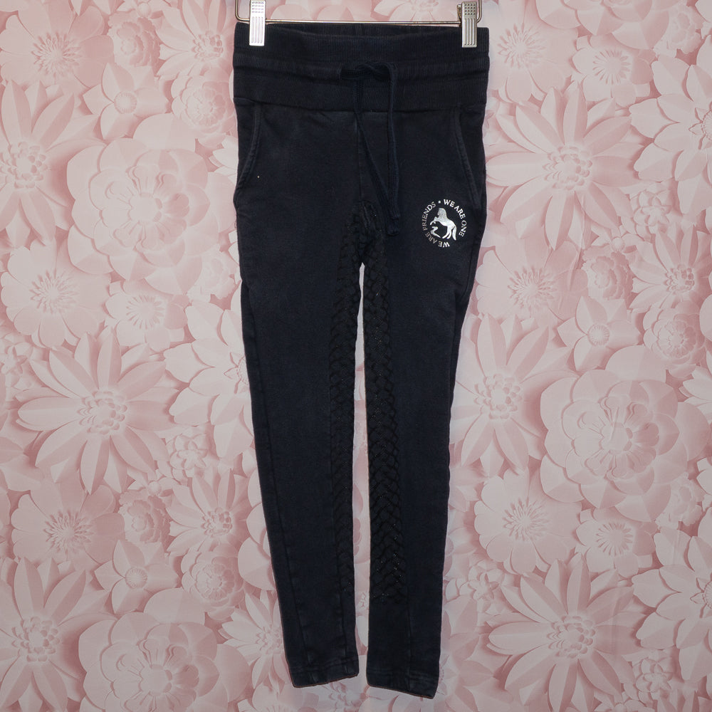 Black Pull-on Riding Leggings Size 8 (estimated)