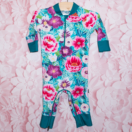 Floral Full Coverage Swimsuit Size 6-12m
