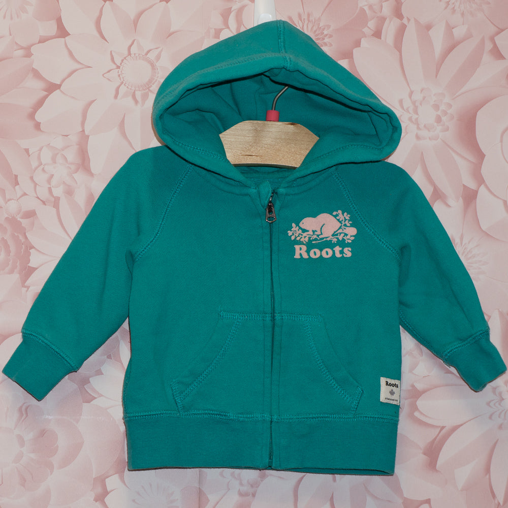 Green Zip Hoodie Size 3-6m