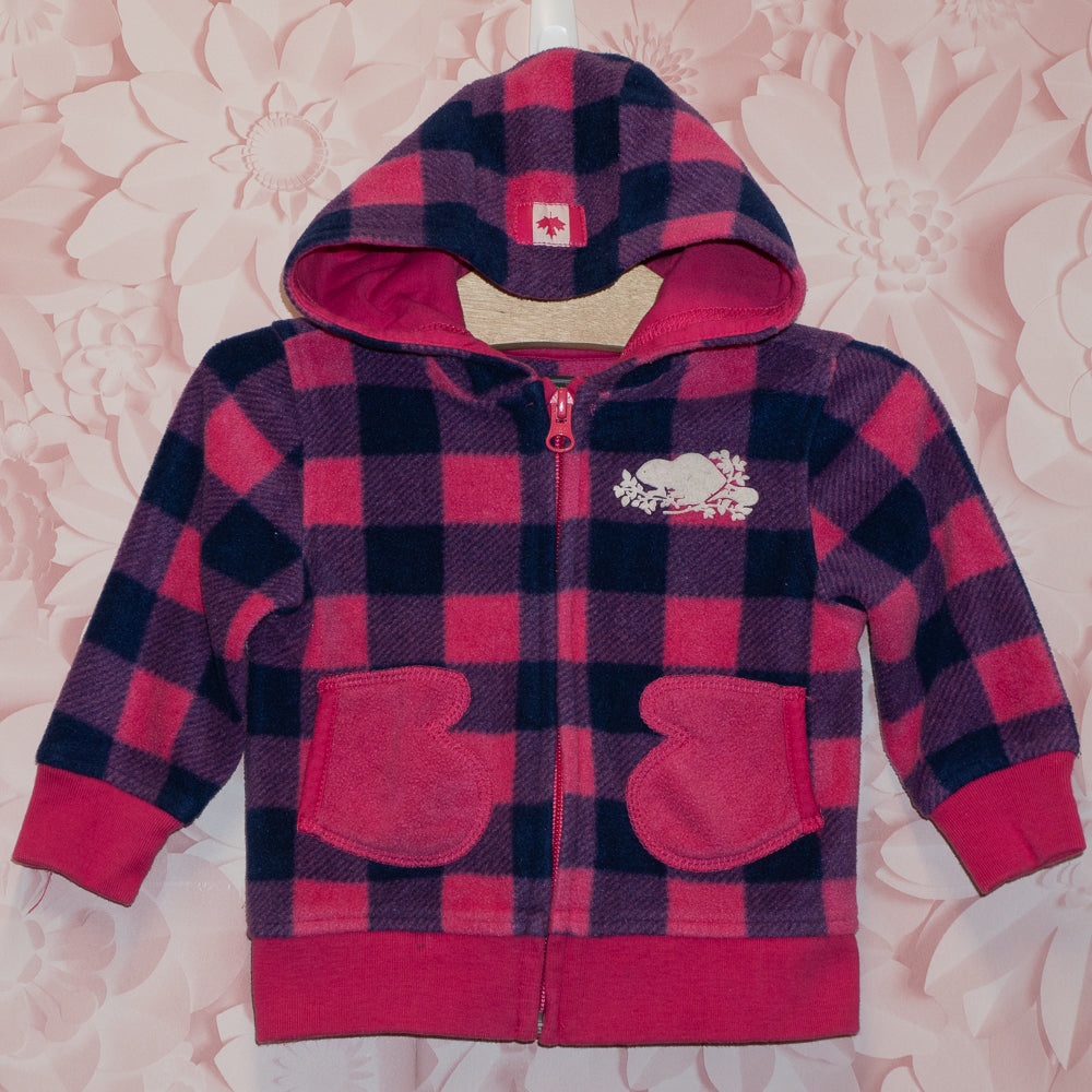 Plaid Fleece Hoodie Size 6-12m