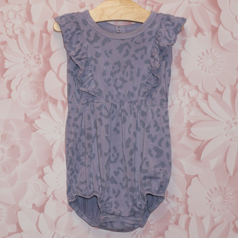 Purple Ruffled Bamboo Romper Size 6-12m