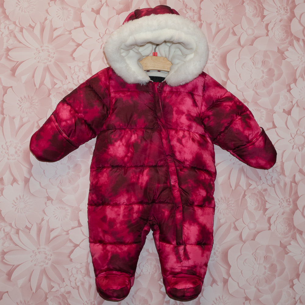 Pink Marble Snowsuit Size 0-3m