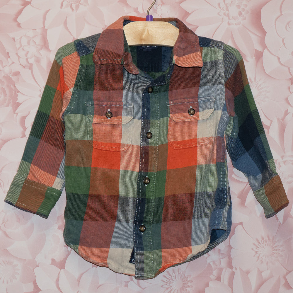 Orange Plaid Shirt Size 2T