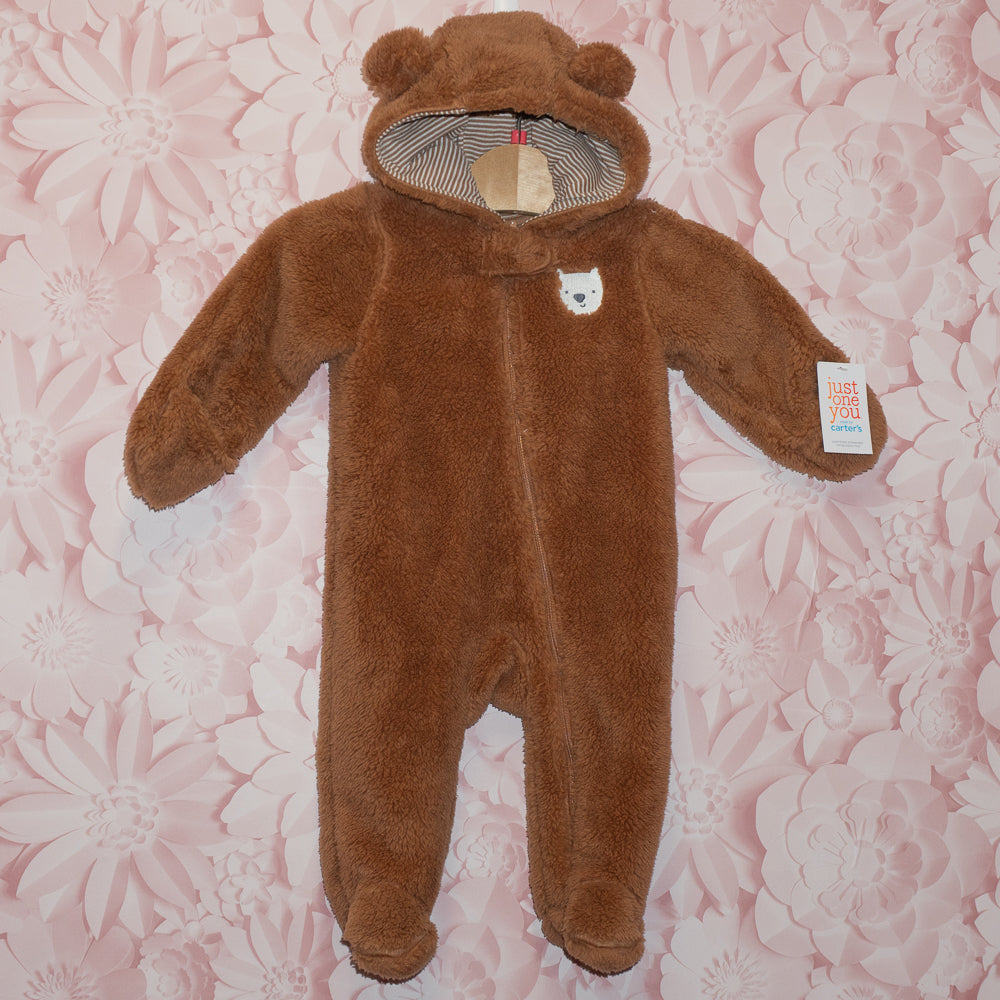 NWT Fuzzy Bear Bunting Suit Size 6m