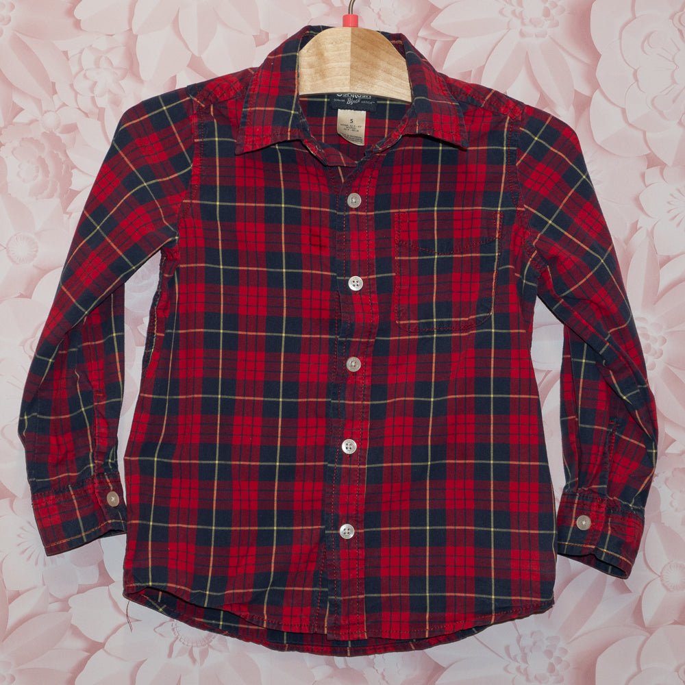Red Plaid Shirt Size 5