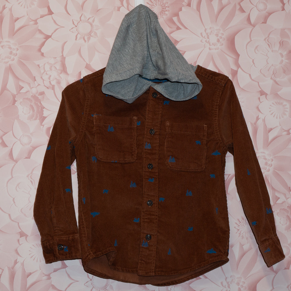 Hooded Corduroy Shirt Size 5T