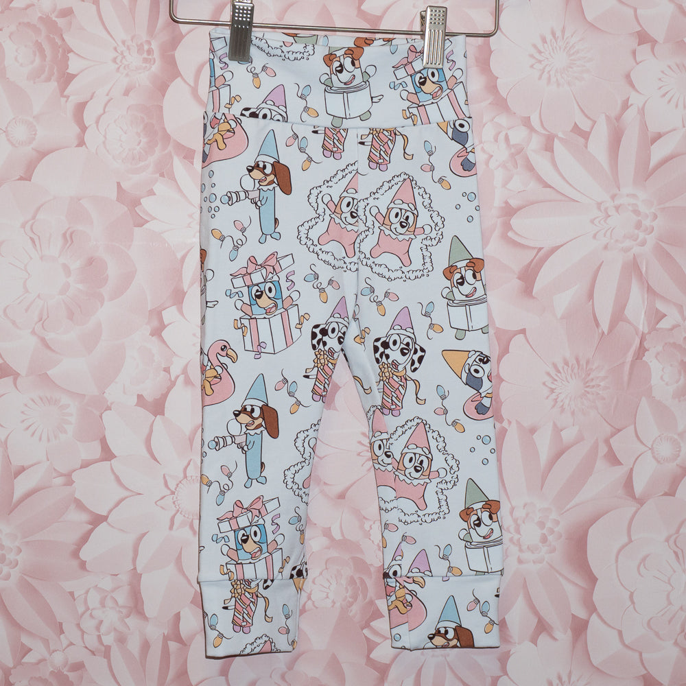 Snowy Blue Dog Leggings Size 18-24m