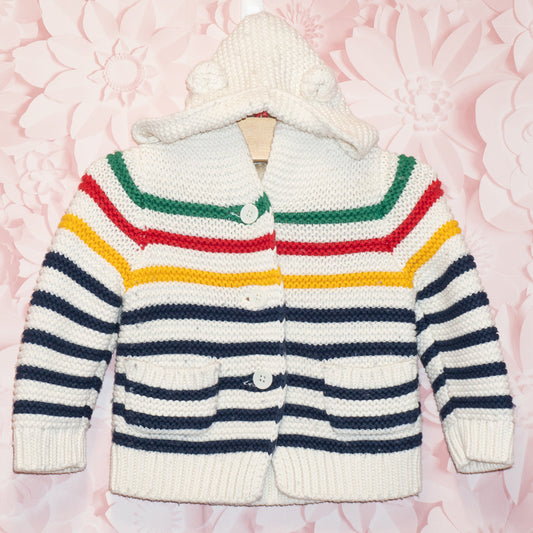 HBC Stripe Cardigan Size 6-12m