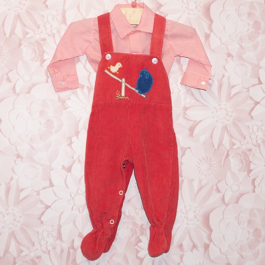 Vintage Corduroy Overalls Set Size 0-6m