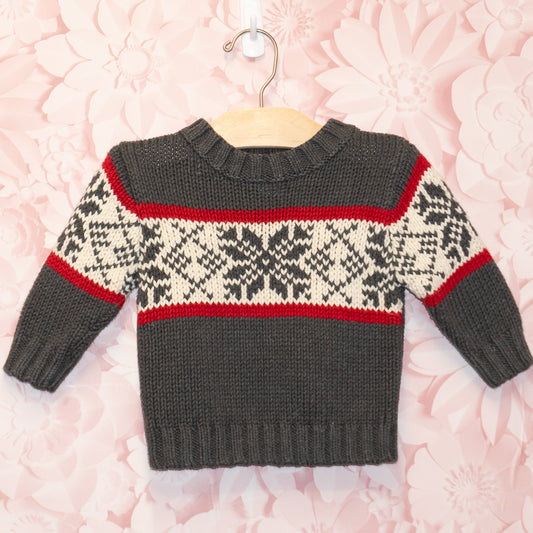 Knit Snowflake Sweater Size 6-12m