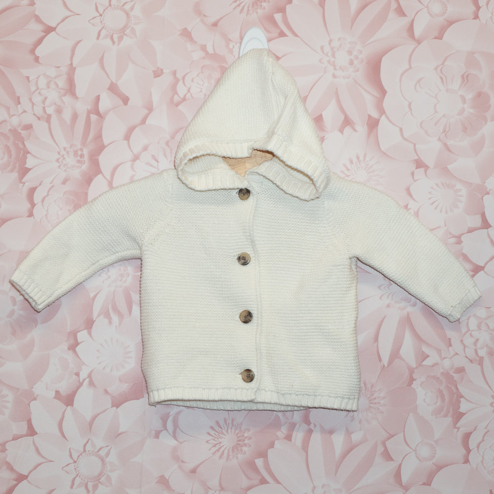 Knit Hooded Cardigan Size 3-6m