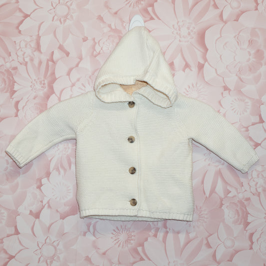 Knit Hooded Cardigan Size 3-6m