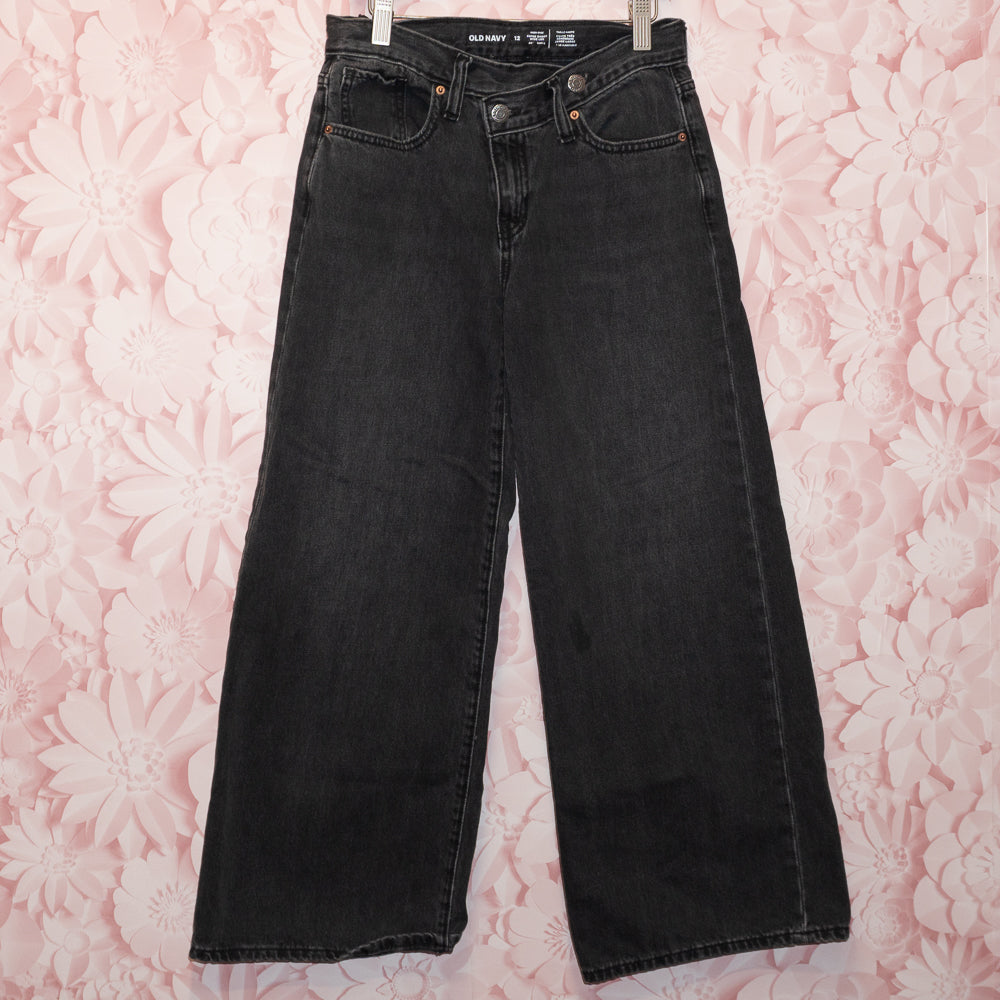 Super Baggy Wide Leg Black Jeans Size 12